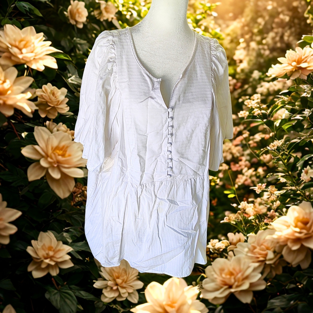 Chic White Button-Down Blouse